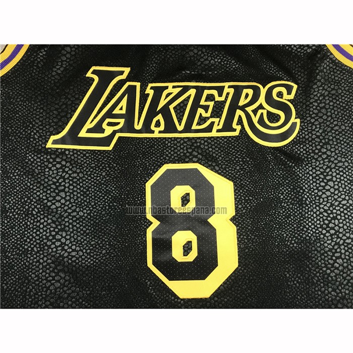 Camiseta Los Angeles Lakers Kobe Bryant NO 8 24 Black Mamba Negro